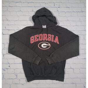 Georgia Bulldogs Hoodie Mens S Gray Champion Eco‎ Fleece Pullover